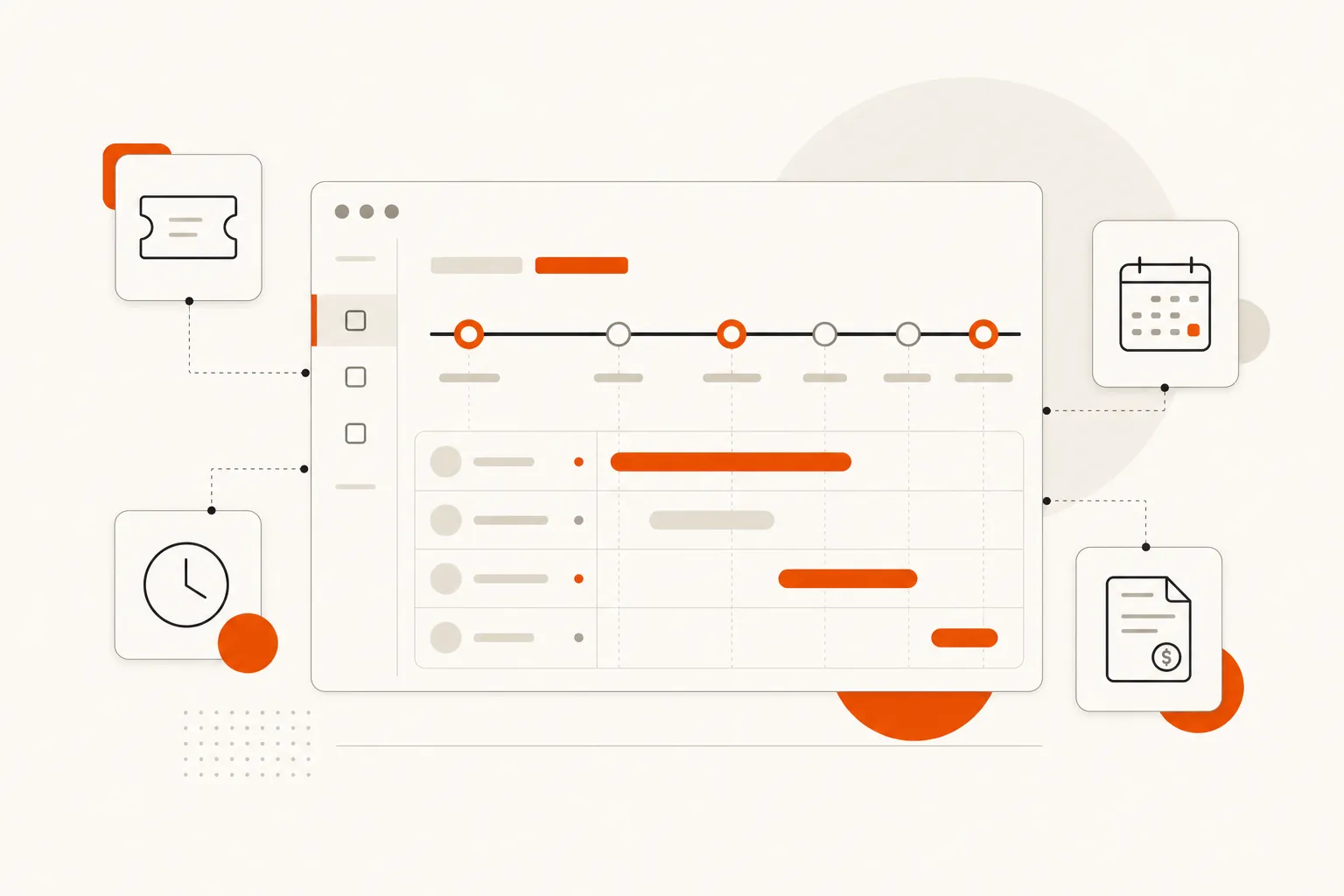 PSA project management dashboard illustration for MSPs