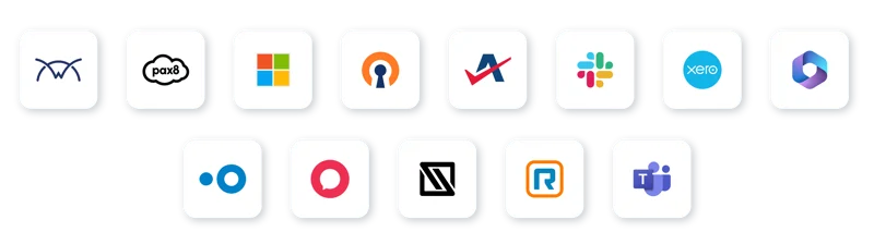Pia AI integrations - ConnectWise, HaloPSA, Autotask, Microsoft 365, as taken from Pia