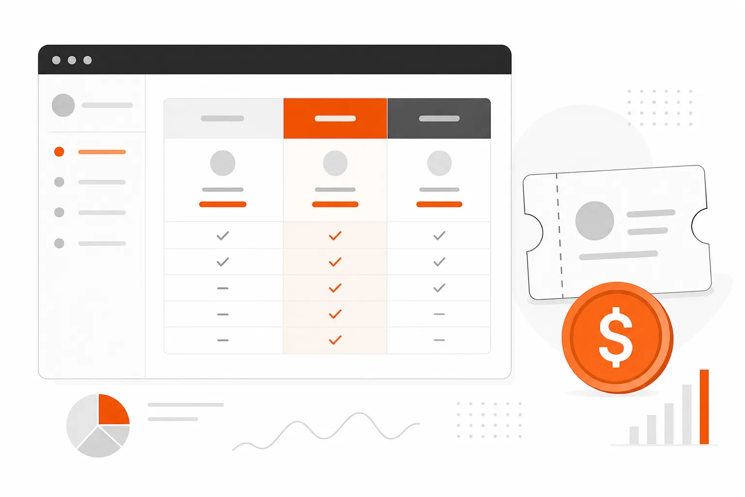 Managed services pricing models comparison - a clean dashboard showing tiered pricing and cost breakdowns