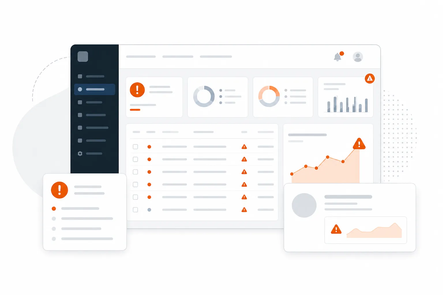 NinjaOne dashboard with alert indicators illustrating common problems MSPs face