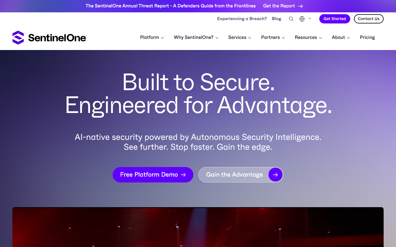 SentinelOne homepage