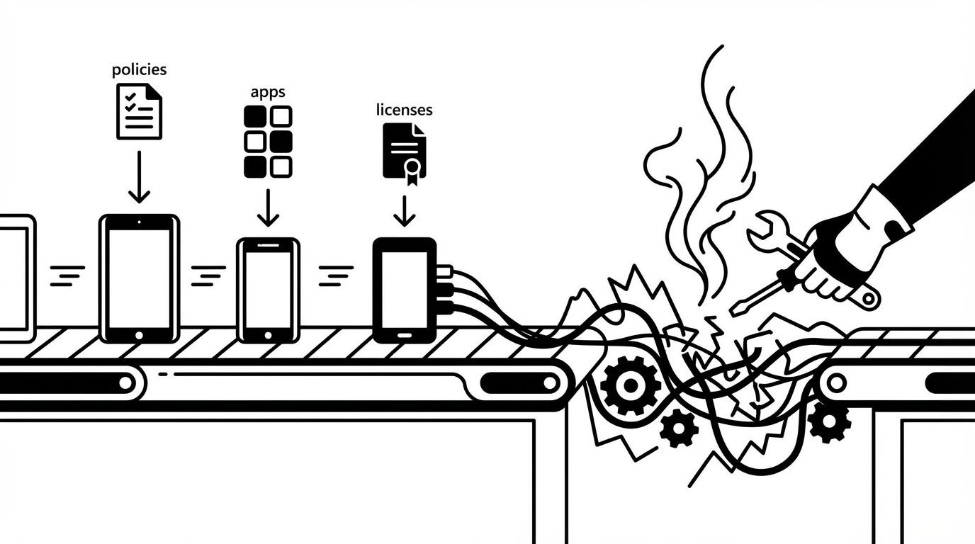 Why zero-touch device provisioning still burns technician time concept illustration - Tyqra AI