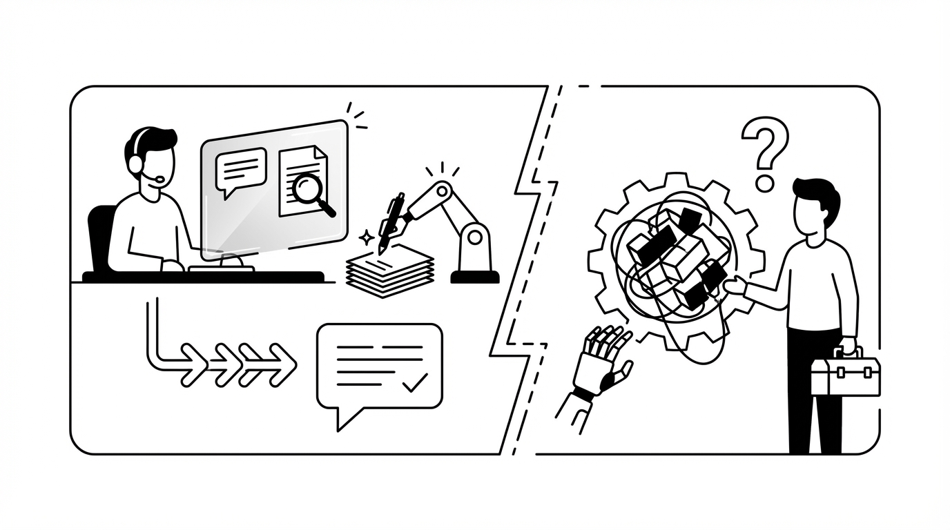 Why Most MSPs Struggle to Leverage AI in Managed Services concept illustration - Tyqra AI